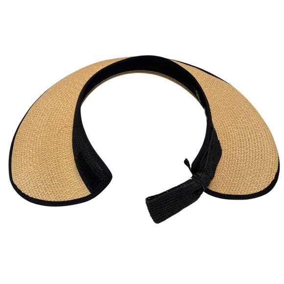 Foldable Packable Women's Travel Wide Brim Tropical Summer Beach Sun Visor Hat - Picture 5 of 11